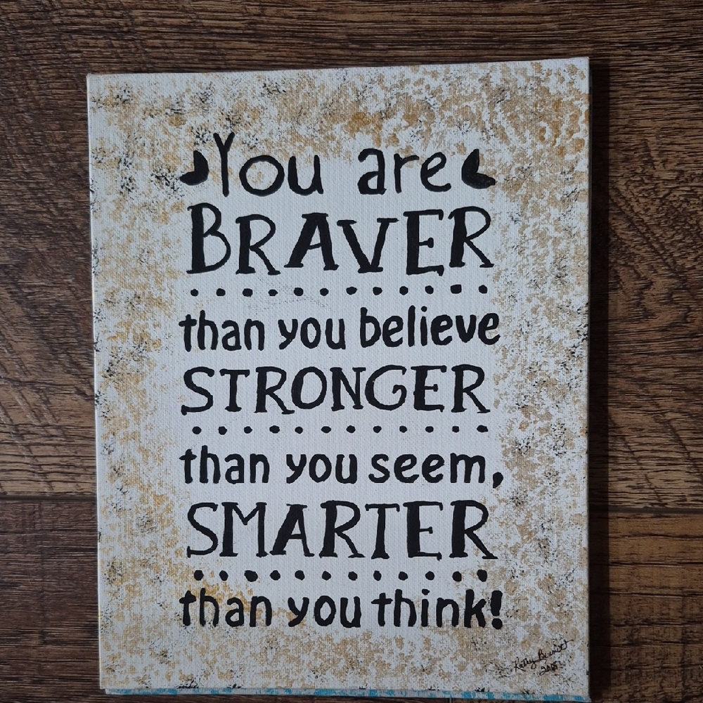 Inspirational Quote Canvas Wall  Art Rustic Handmade 10 X 8
